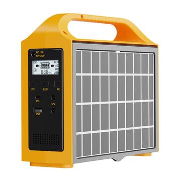 Eg013Li 100W 76.8Wh kannettava virtalähde, jossa on taitettava aurinkopaneeli - keltainen