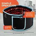 105 LED-valoa sisältävä punavaloterapiavyö, 5 voimakkuustasoa - 660nm/850nm - musta / sininen