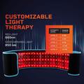 105 LED-valoa sisältävä punavaloterapiavyö, 5 voimakkuustasoa - 660nm/850nm - musta / sininen