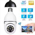 1080p WiFi-PTZ-turvakamera, jossa on E27-lampunpistoke ja yönäkö - valkoinen