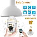 1080p WiFi-PTZ-turvakamera, jossa on E27-lampunpistoke ja yönäkö - valkoinen