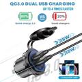 12V/24V:n kaksois-USB-laturi (QC 3.0) ja savukkeensytyttimen pistorasia autoihin, veneisiin ja matkailuautoihin
