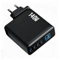 140W:n GaN-seinälaturi TFT-näytöllä - 3x USB-C, 1x USB-A