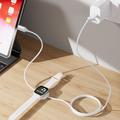 2-in-1 USB-C-latauskaapeli langattomalla magneettilaturilla Apple Watchille - 1.2m, 100W - Valkoinen