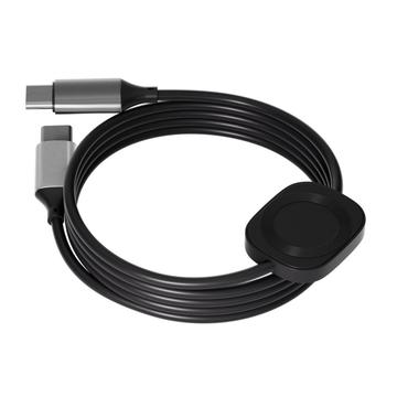 2-in-1 USB-C-latauskaapeli langattomalla magneettilaturilla Apple Watchille - 1.2m, 100W - Musta
