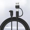 2-in-1 USB-C/USB-A -punoskaapeli, kulmikas latauskaapeli Garmin-älykelloille - 1m