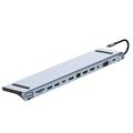 2003U2 12-in-1 USB-C -telakointiasema kannettavan tietokoneen telineellä - HDMI/VGA/USB-A/USB-C/SD/TF