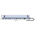 2003U2 12-in-1 USB-C -telakointiasema kannettavan tietokoneen telineellä - HDMI/VGA/USB-A/USB-C/SD/TF