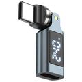 240W:n USB-C-uros–USB-C-naaras-kääntyvä sovitin LED-näytöllä