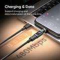 240W:n USB-C-uros–USB-C-naaras-kääntyvä sovitin LED-näytöllä