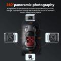 3.0" 1080P 4-objektiivinen Dash Cam, jossa on etu-, taka- ja sivutallennus.