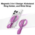 3-in-1-magneettinen puhelimen kiinnitysrengasjalusta - violetti