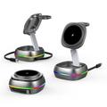 3-in-1-magneettinen langaton latausasema RGB-valaistuksella – 15W – Gunmetal
