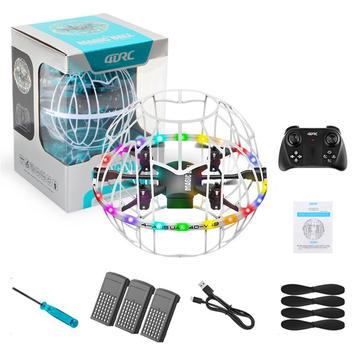 4DRC 4D-V49 Jalkapallon muotoinen lennokki eleohjauksella ja 3 paristolla - Valkoinen