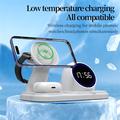 6-in-1 15W:n langaton laturi digitaalikellolla iPhonea, Apple Watchia ja AirPodsia varten - valkoinen