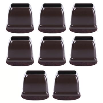 8 kpl. Nelikulmaiset tuolin jalkasuojat huovalla - M - Kahvi