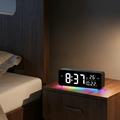 8830 Digitaalinen herätyskello RGB-yövalolla - musta