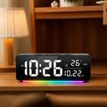 8830 Digitaalinen herätyskello RGB-yövalolla - musta