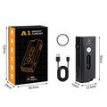 A1 5W:n mini-LED-taskulamppu - 580lm, IP66, USB-C, magneettikiinnike - musta