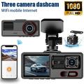 A16 3-kanavainen ajoneuvokamera - 1080p edessä, 720p matkustamossa/takana, WiFi, G-anturi - musta