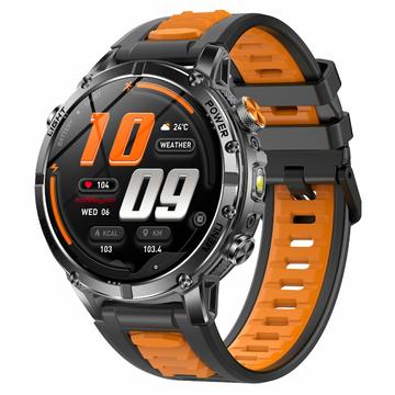 AK122 1.7" älykello - Bluetooth-puhelut, sykemittari, SpO2, IP68 - musta / oranssi