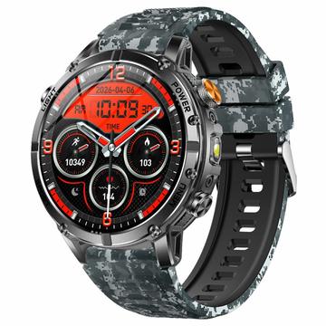 AK122 1.7" älykello - Bluetooth-puhelut, sykemittari, SpO2, IP68 - sininen camouflage-kuvio