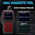 AT500 OBD2-lukija - autojen vianmääritystyökalu, jossa on 2.4" TFT-näyttö - musta / punainen