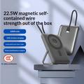 AZEADA AZ-P34 10000mAh:n magneettinen varavirtalähde USB-C-kaapelilla - 22.5W/15W - tummanharmaa
