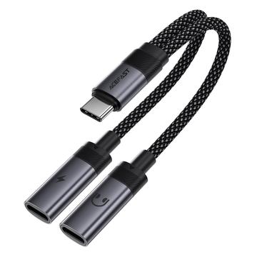 Acefast J14 USB-C-äänisovitin ja -jakaja - harmaa
