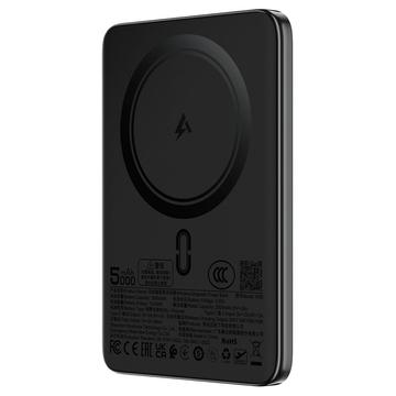 Acefast M38 5000mAh magneettinen langaton varavirtalähde - 15W langaton lataus, 18W USB-C PD - musta