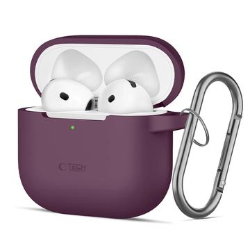 AirPods 4/AirPods 5 Tech-Protect silikoninen koukkukotelo - Burgundi