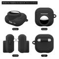 AirPods 5/4/AirTag 2-in-1 -silikonikotelo karabiinilla – musta
