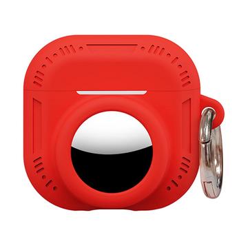 AirPods 5/4/AirTag 2-in-1 -silikonikotelo karabiinilla – punainen