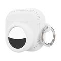 AirPods 5/4/AirTag 2-in-1 -silikonikotelo karabiinilla – valkoinen