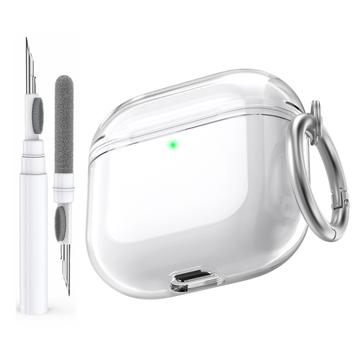 AirPods 5/4 AhaStyle WG164-B iskunkestävä kotelo puhdistuskynällä - läpinäkyvä