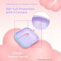 AirPods Pro 3 Kukkakuvio nestemäinen silikoni kotelo ja karabiini - vaalean violetti
