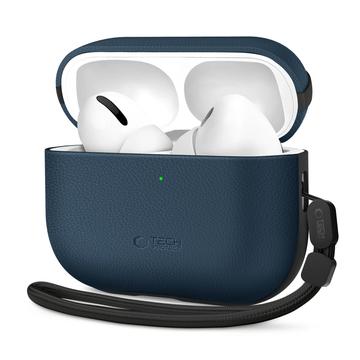 AirPods Pro 3 Tech-Protect NaturalFit -nahkakotelo - laivastonsininen