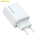 Amorus PD 45 W GaN kaksois-USB-C-laturi – valkoinen