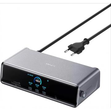 Anker Prime 14-in-1 140W -telakointiasema kolmelle näytölle - harmaa