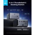 Anker Prime TB5 14-in-1 Thunderbolt 5 -telakointiasema / -keskitin - 140W, 120 Gbps, 8K - harmaa