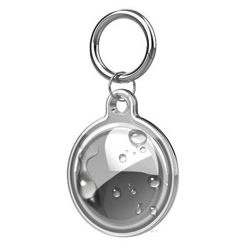 Apple AirTag 1/2:n vedenkestävä, läpinäkyvä silikonikotelo avaimenperällä - Läpinäkyvä musta