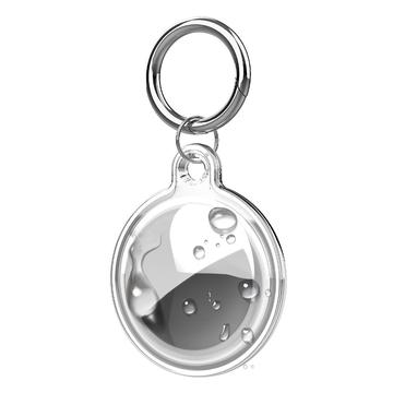 Apple AirTag 1/2:n vedenkestävä läpinäkyvä silikonikotelo avaimenperällä - läpinäkyvä