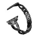 Apple Watch (38/40/SE/41/42mm) -naisten rannekoru, timantti ja teräs - musta