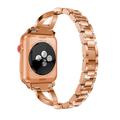 Apple Watch (38/40/SE/41/42 mm) - naisten rannekoru, timantti ja teräs - ruusukulta