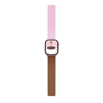 Apple Watch (38/40/SE/41/42mm) MOFT Snap Duo -ranneke - vaaleanpunainen / ruskea