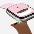 Apple Watch (38/40/SE/41/42mm) MOFT Snap Duo -ranneke - vaaleanpunainen / ruskea