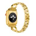 Apple Watch (42/44/SE/45/46/49mm) - naisten rannekoru, timantti ja teräs - kulta