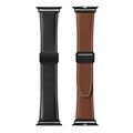 Apple Watch (42/44/SE/45/46/49mm) Dux Ducis YA M-Buckle -nahkahihna - musta