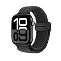 Apple Watchin Punottu nailonranneke magneettikiinnityksellä - 49mm/46mm/45mm/44mm - musta