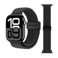 Apple Watchin Punottu nailonranneke magneettikiinnityksellä - 49mm/46mm/45mm/44mm - musta